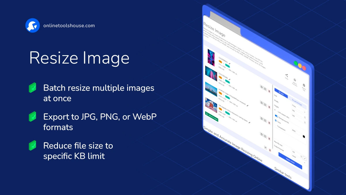 Online tool to resize images in bulk and reduce file size
