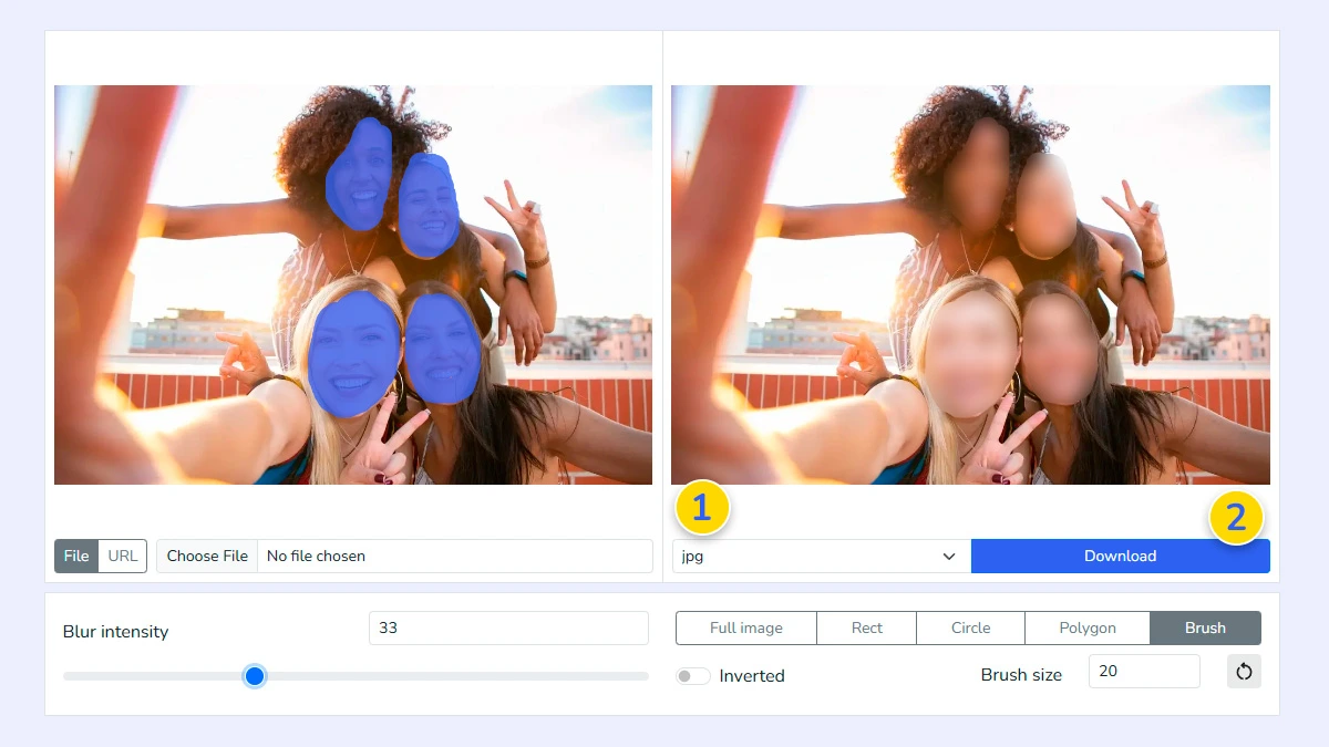 Saving the final blurred image to the computer