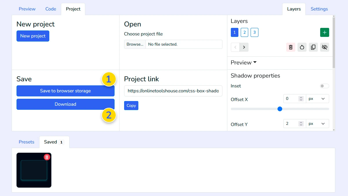 Saving the shadow project for later use