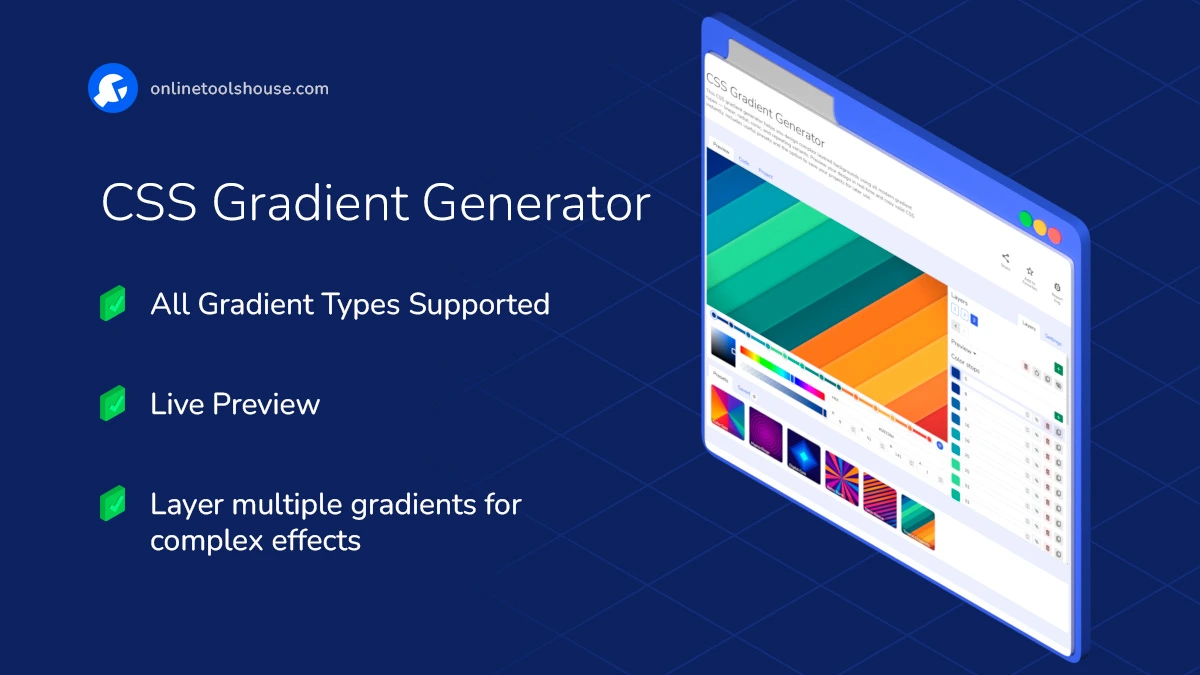 CSS Gradient Generator with multi-layer support and live preview