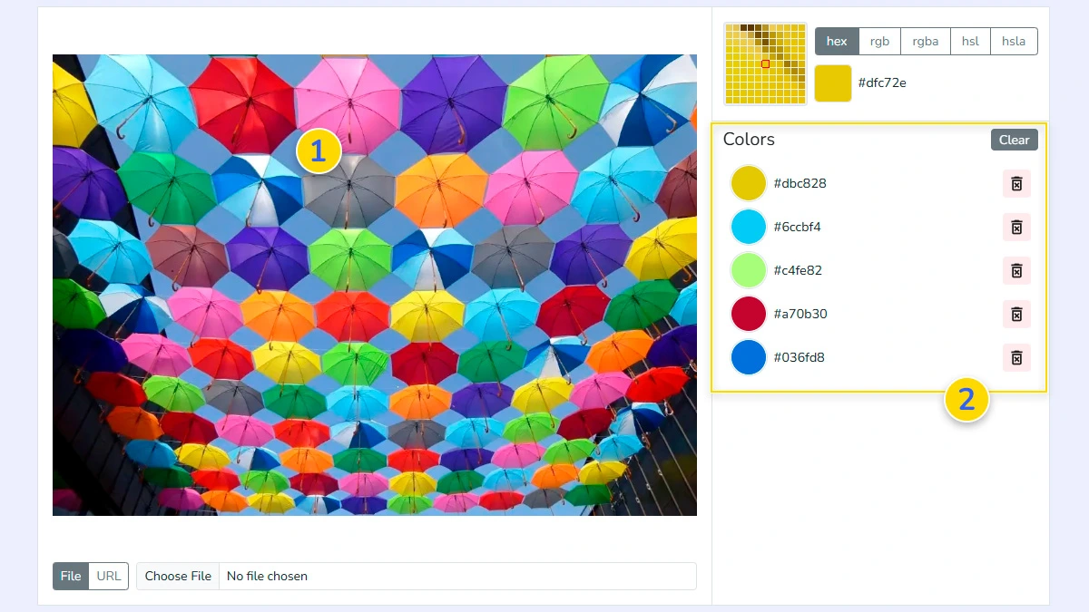 Using the eyedropper tool on a photo