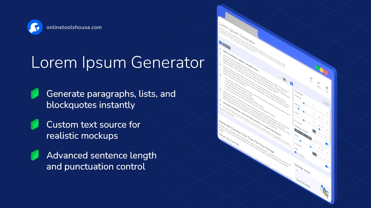 Versatile dummy text generator for web designers and developers