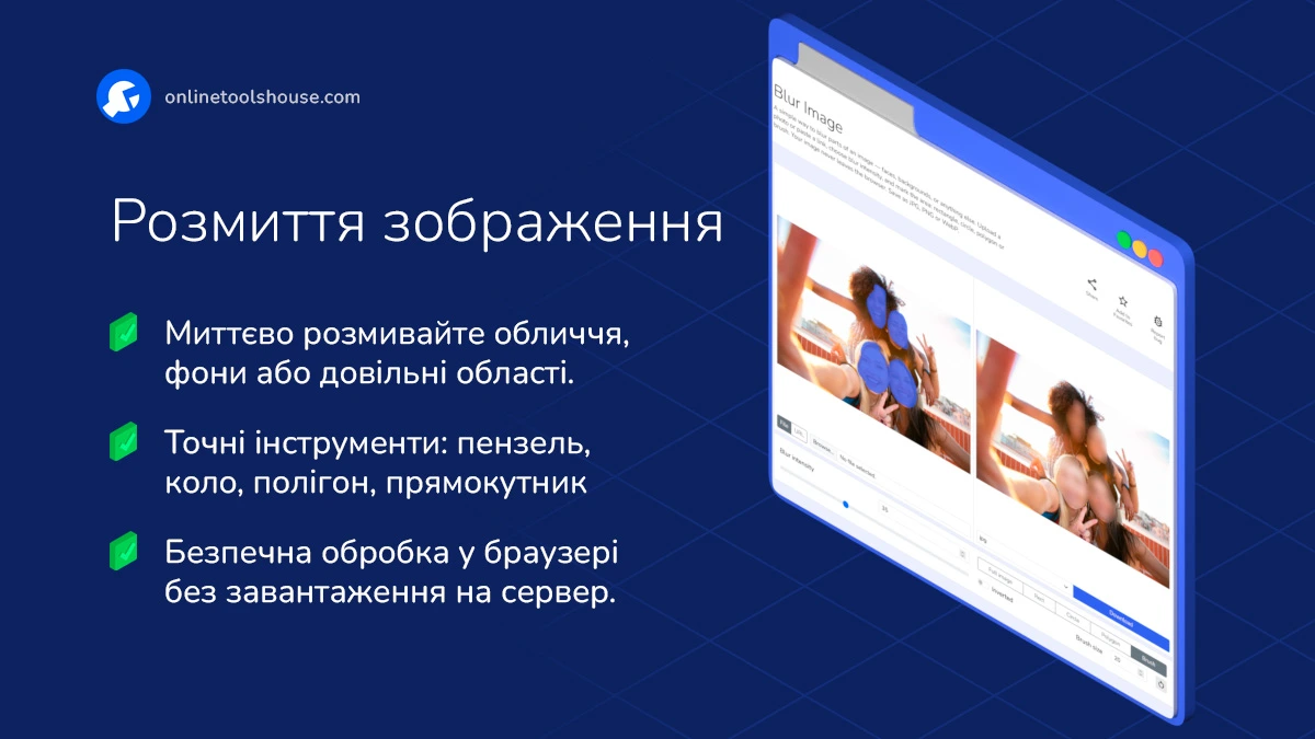Професійний онлайн-інструмент для розмиття частин зображення або фону